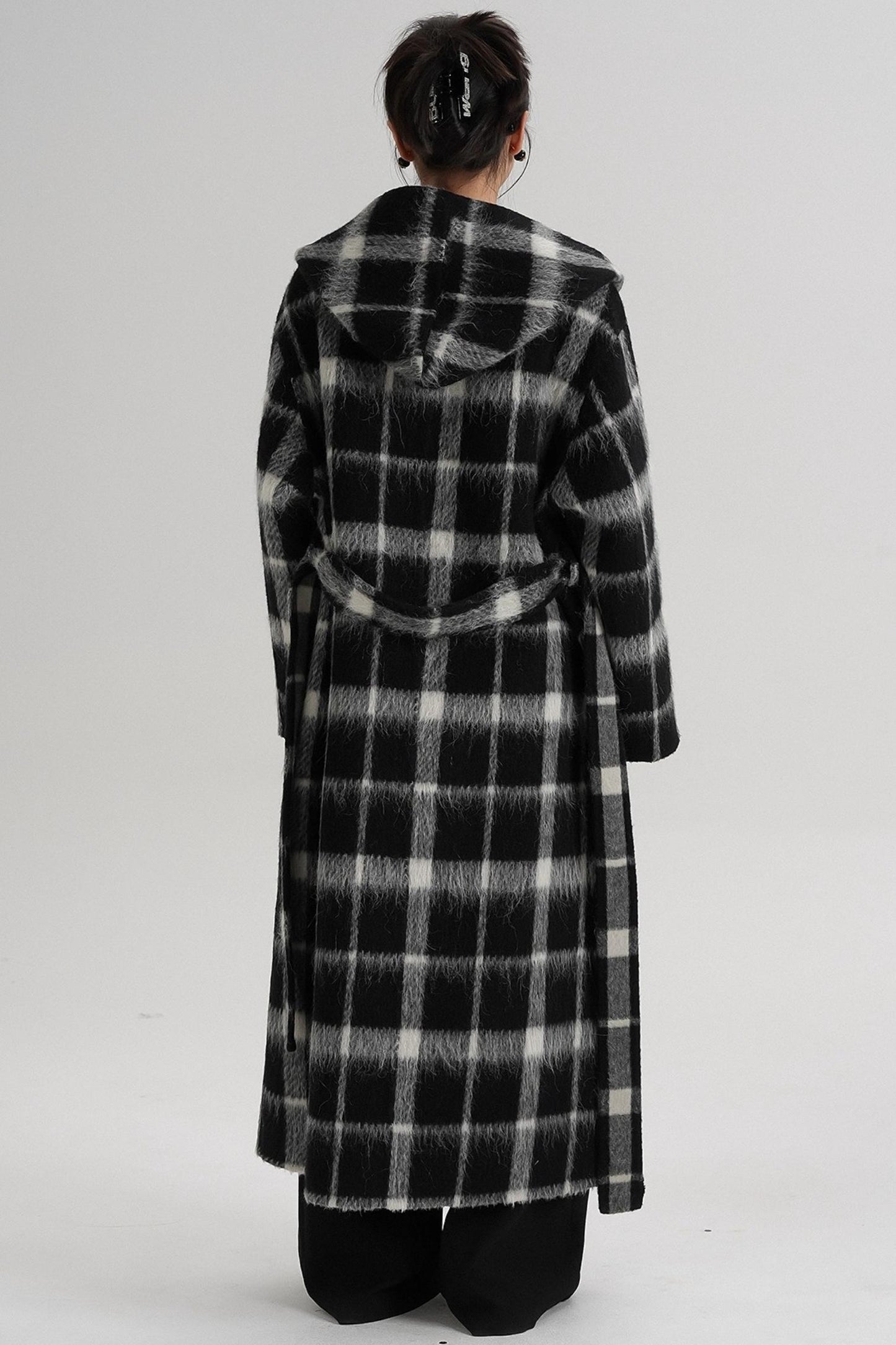 Plaid Alpaca Wool Coat