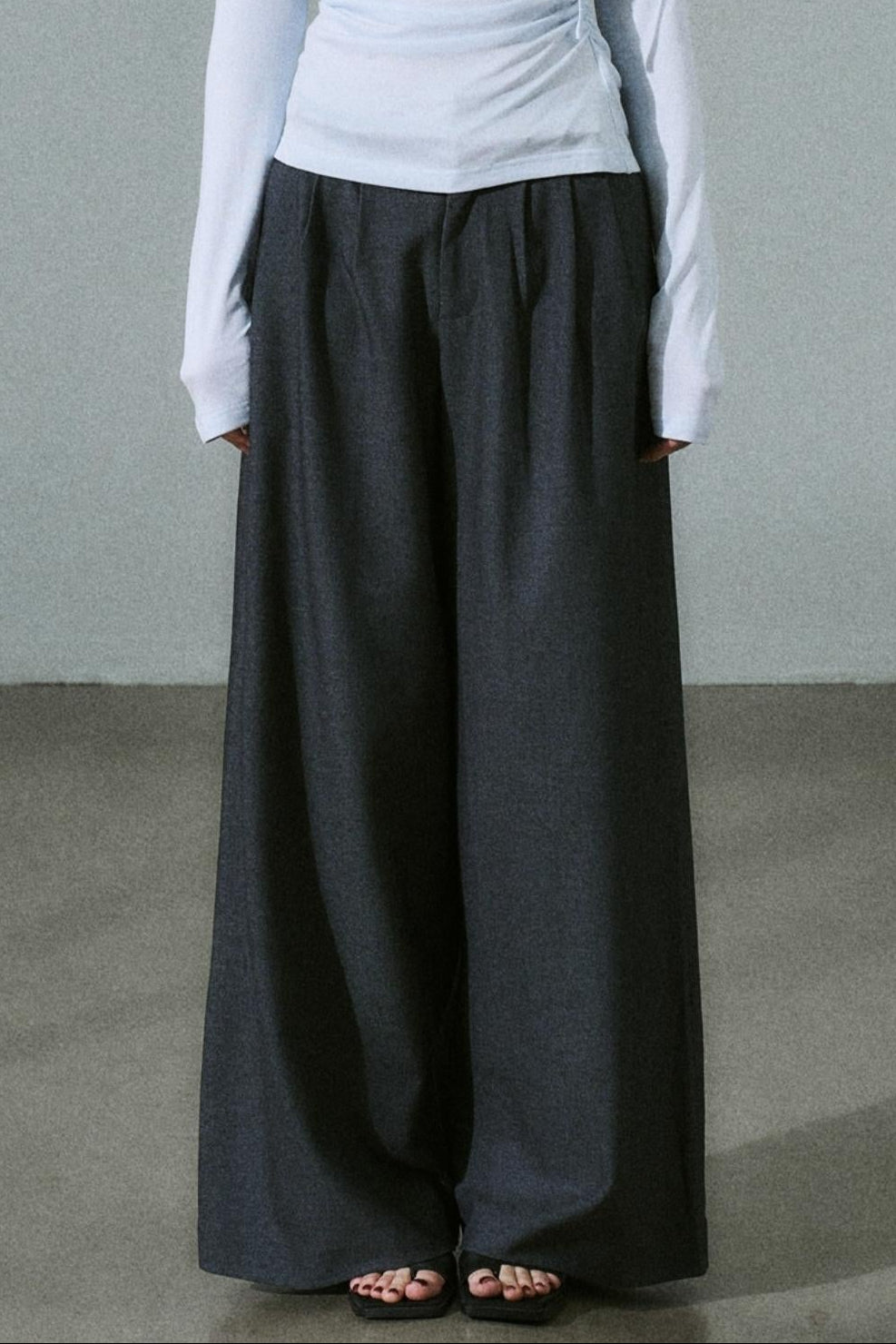 Tencel Wool Wide-Leg Pants