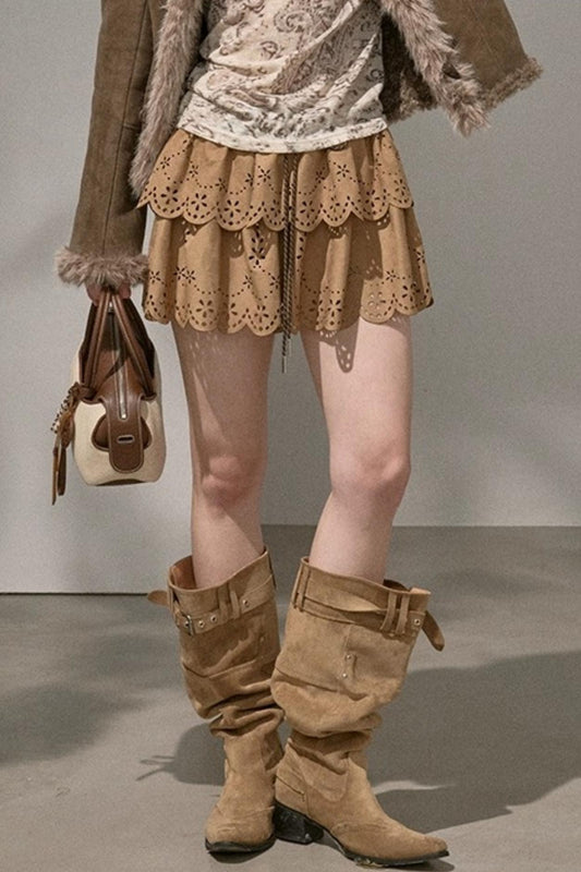 Cascading Vintage Short Skirt