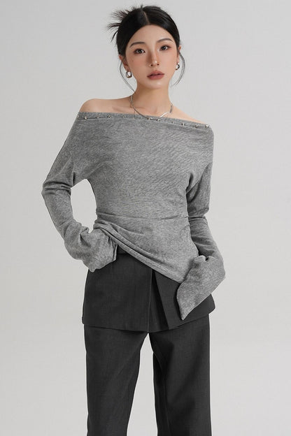 Niche Rivet Long-Sleeved T-Shirt