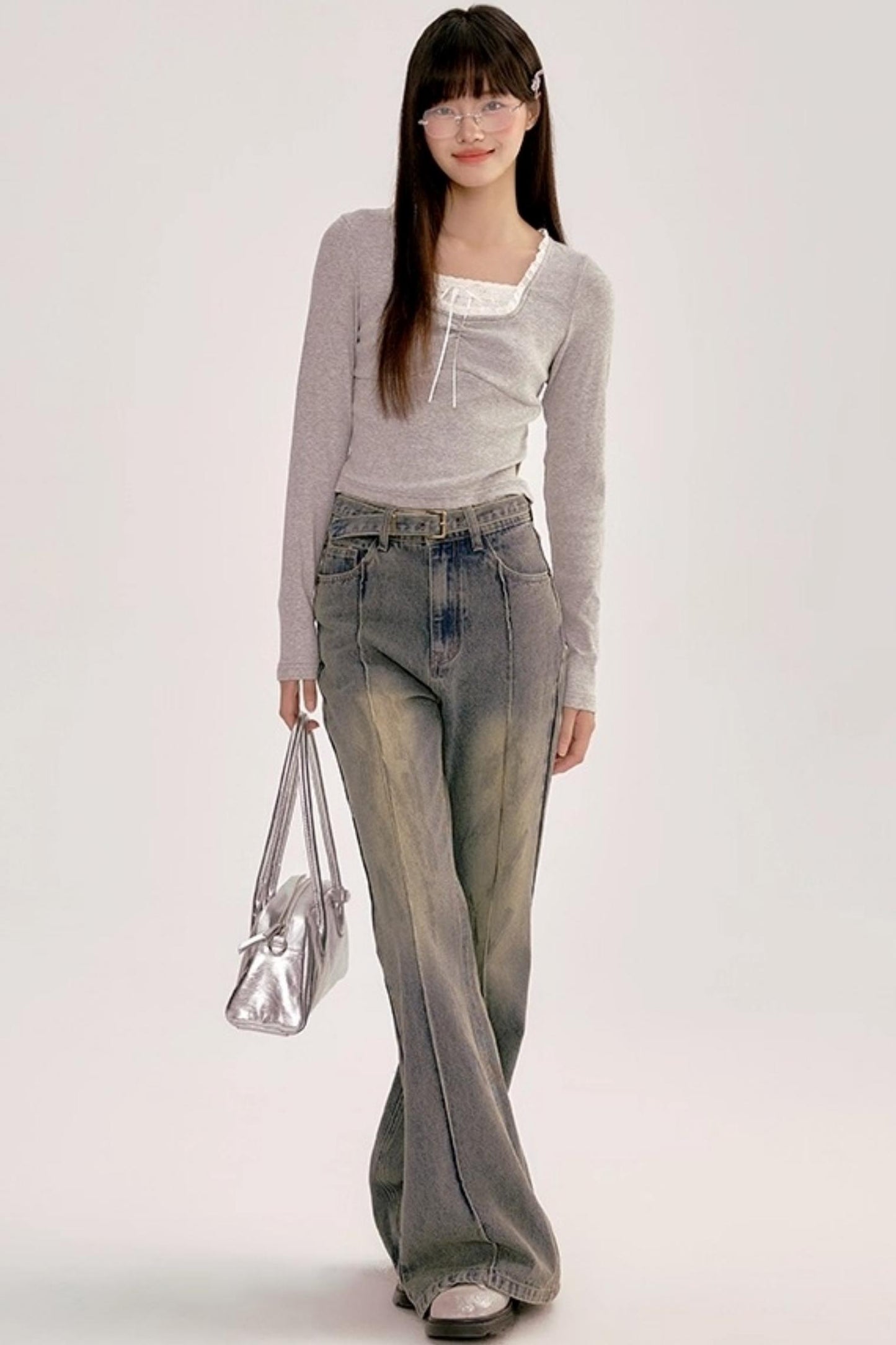 Retro High-waisted Flared Pants