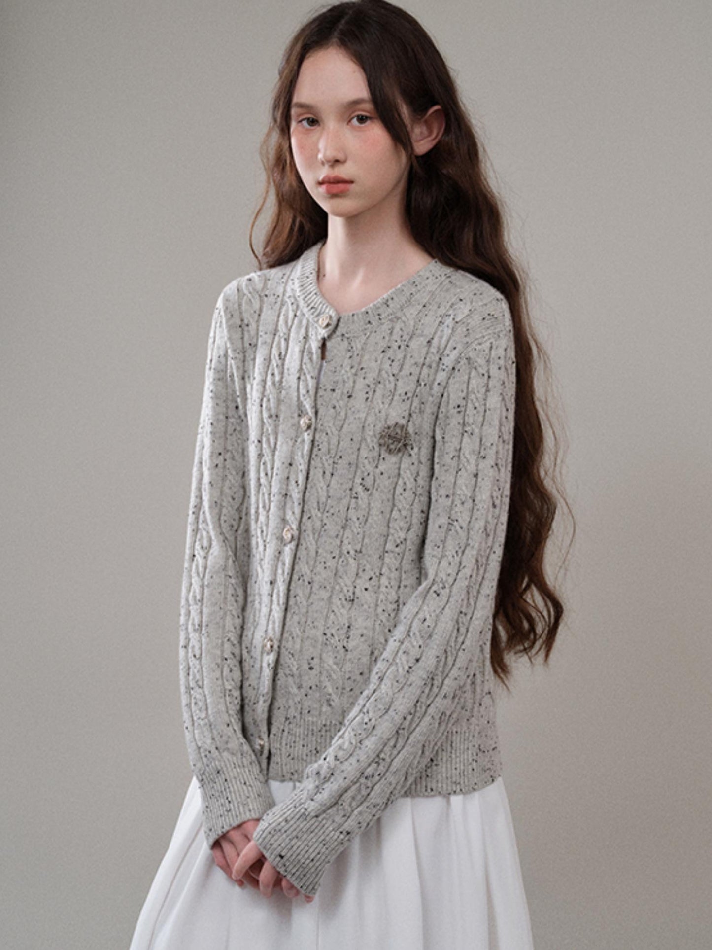 French Gray Loose Knitted Cardigan