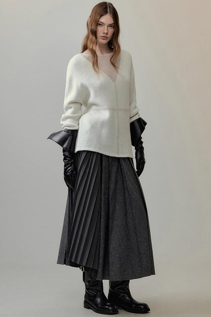 Translucent Weaving Knit Top