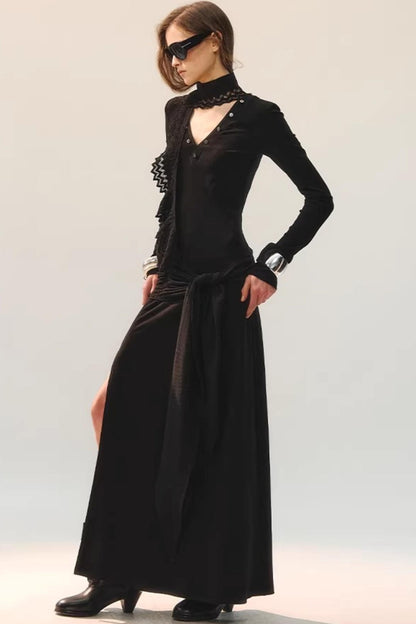 Spitzenkleid mit Schlitz