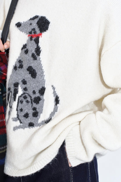 Spotted Puppy Intarsia Top