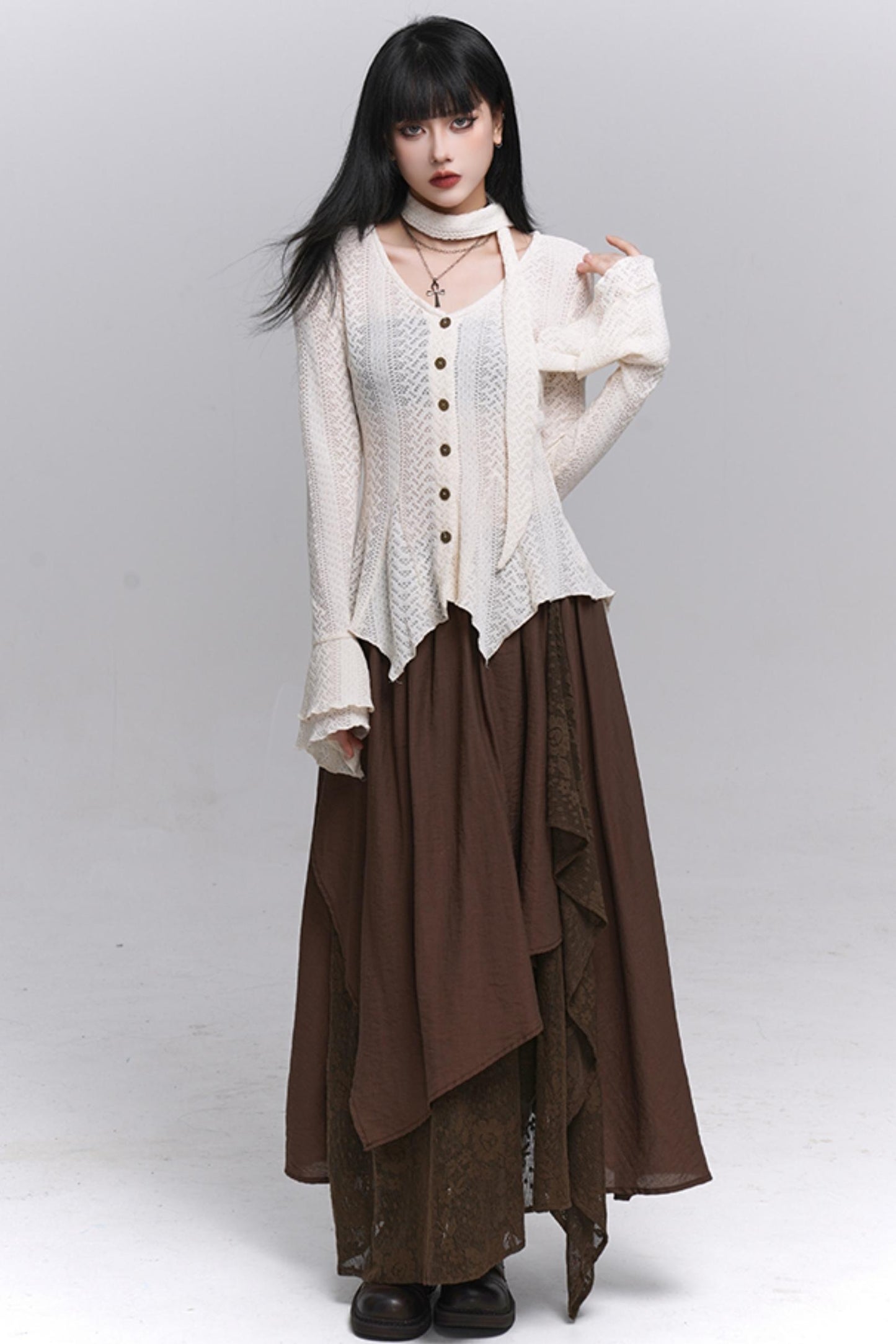 Gray Knitted Slim Top