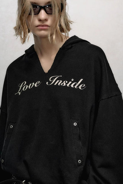 Washed Loose Hooded Top