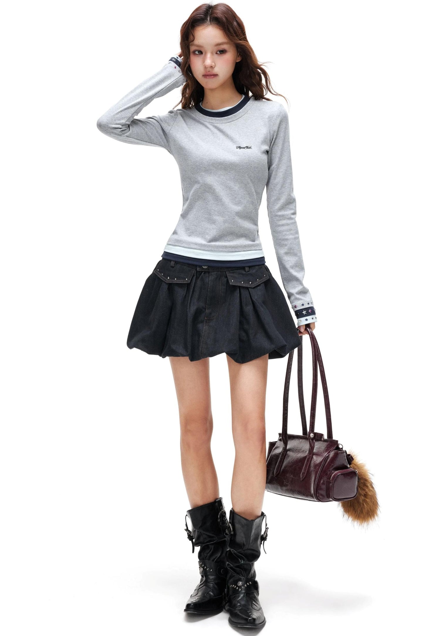 Floral Bud A-Line Skirt