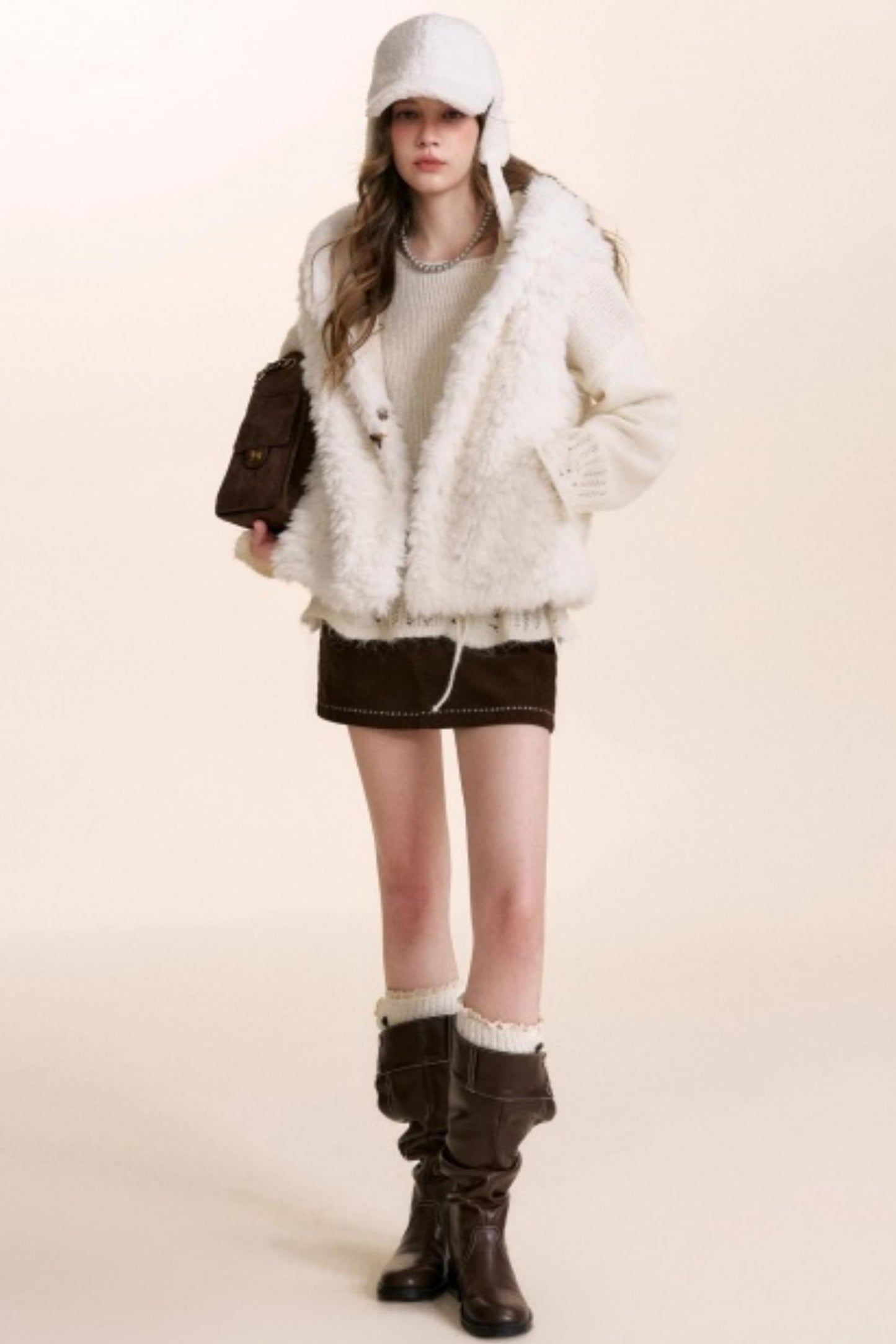 Bear Fur Hooded Fleece Jacket