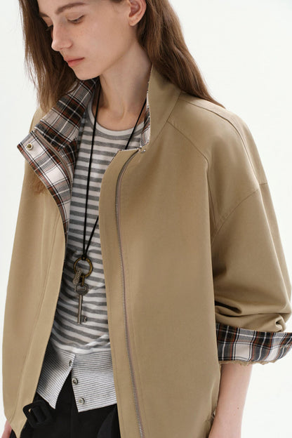 Retro-Kurzjacke mit Karomuster