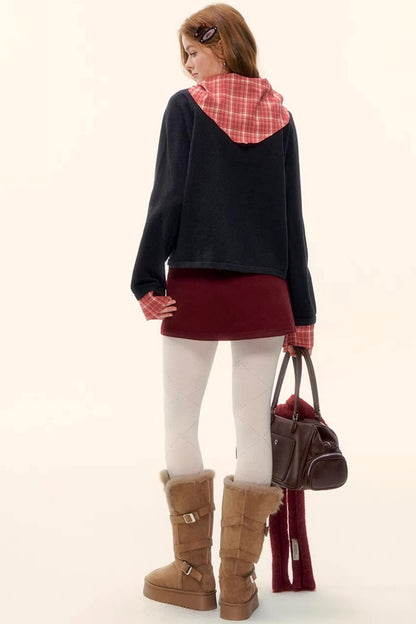 Wool Blend Plaid Sweater