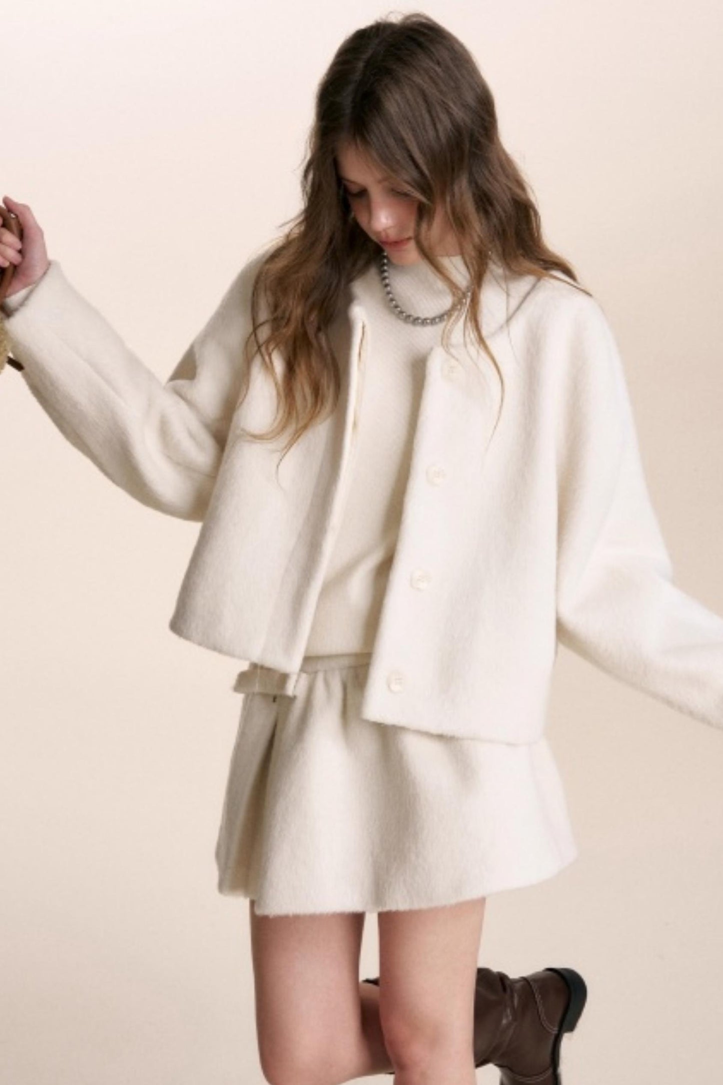 Romantic French Wool Jacket Suit Set-Up