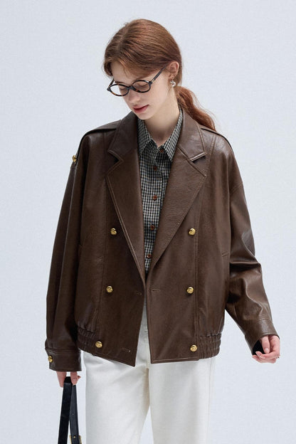 Retro Brown Leather Jacket