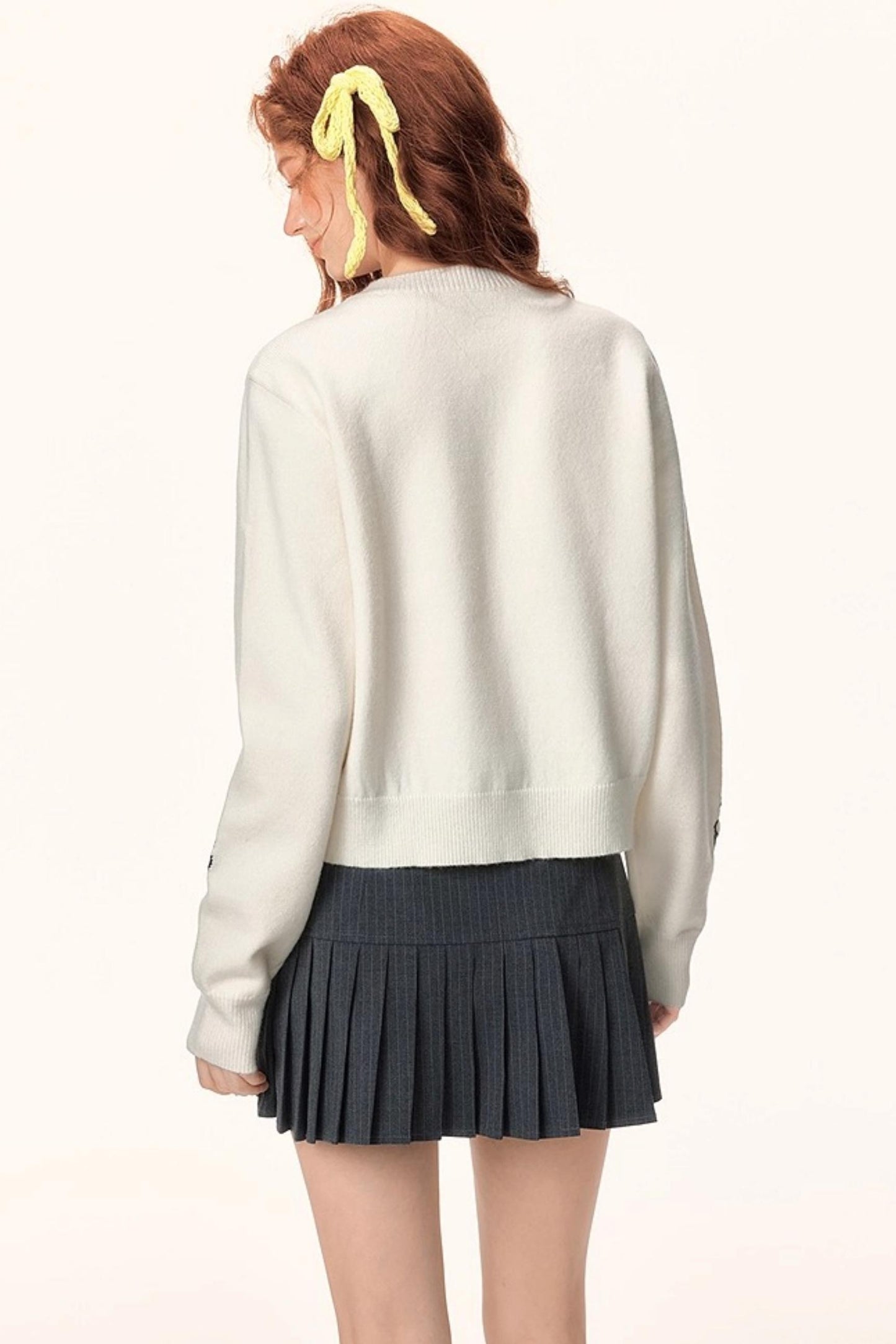 Childlike Embroidery Knit Cardigan