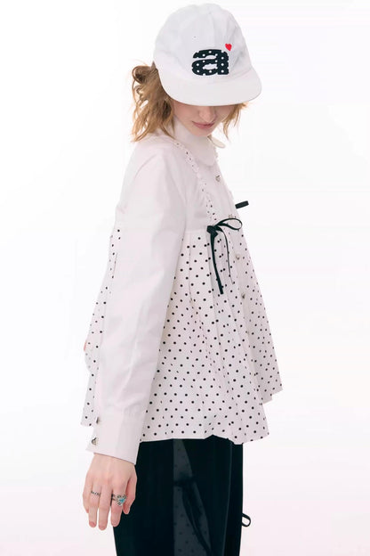Bow Doll Collar Long Sleeve Shirt