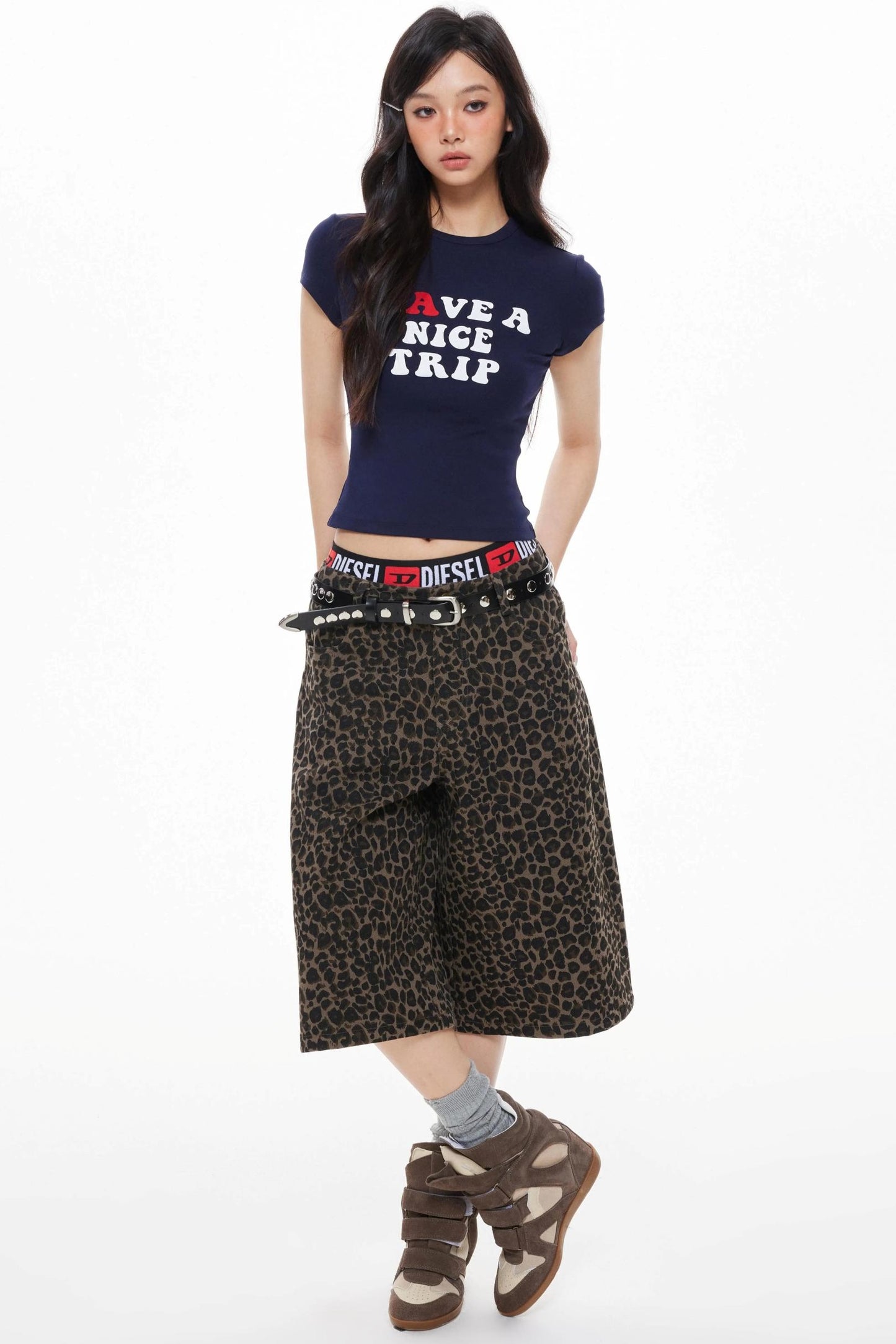 Leopard Cropped Shorts