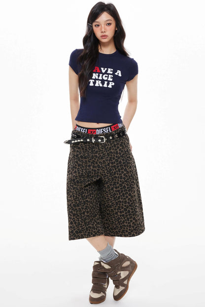 Leopard Cropped Shorts