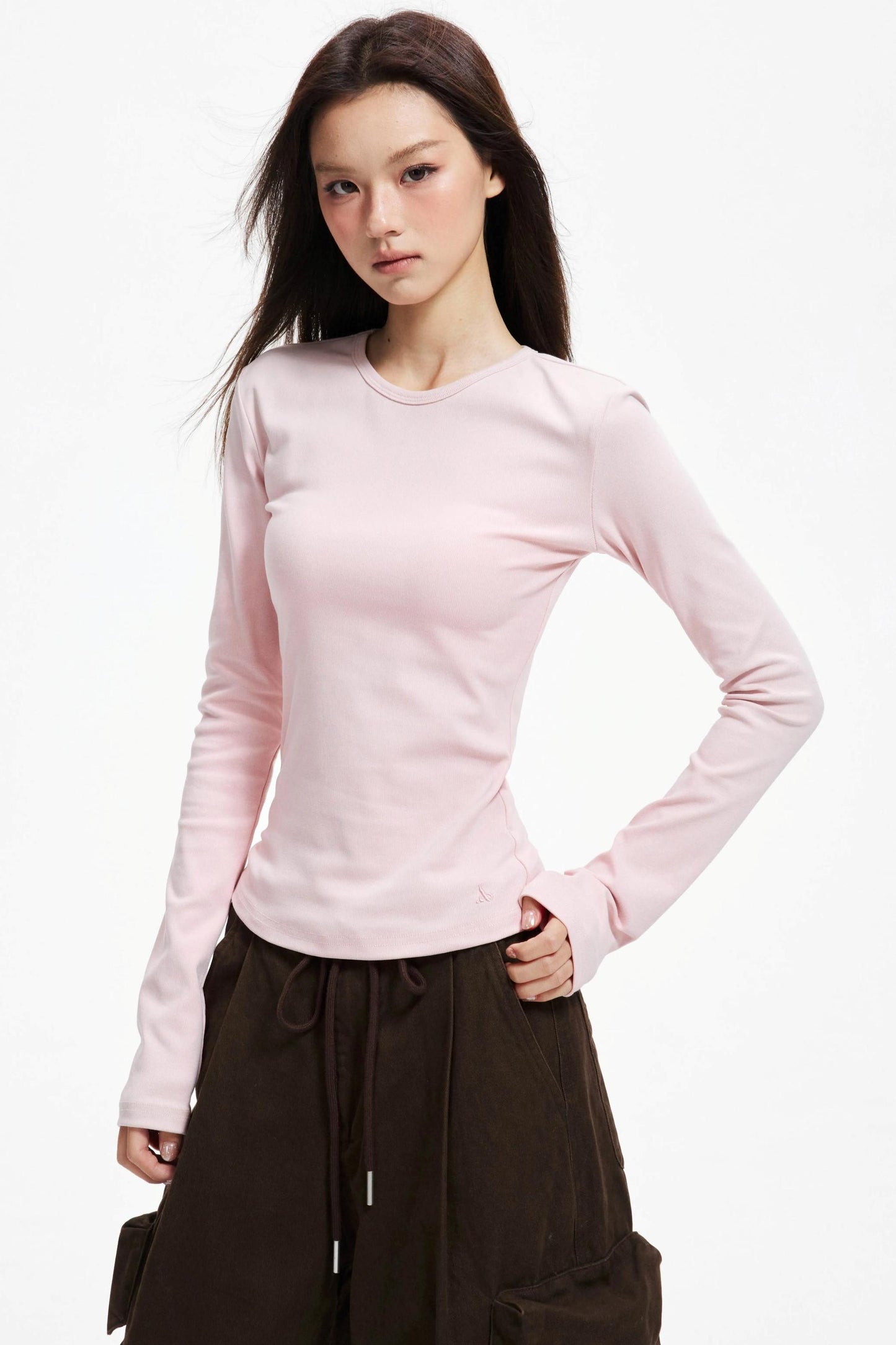 Slim Round Neck Long Sleeve Knitwear