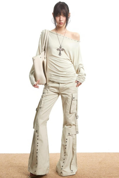 Retro Slim Off-Shoulder Top