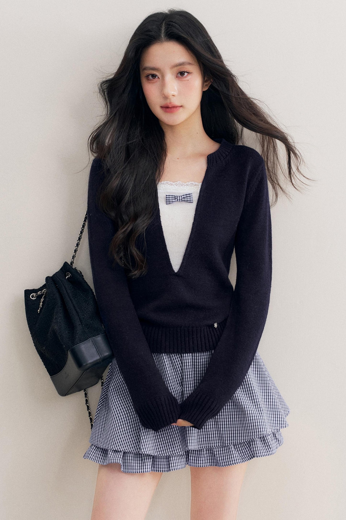 Elegance Bow Accent Skirt Set-Up