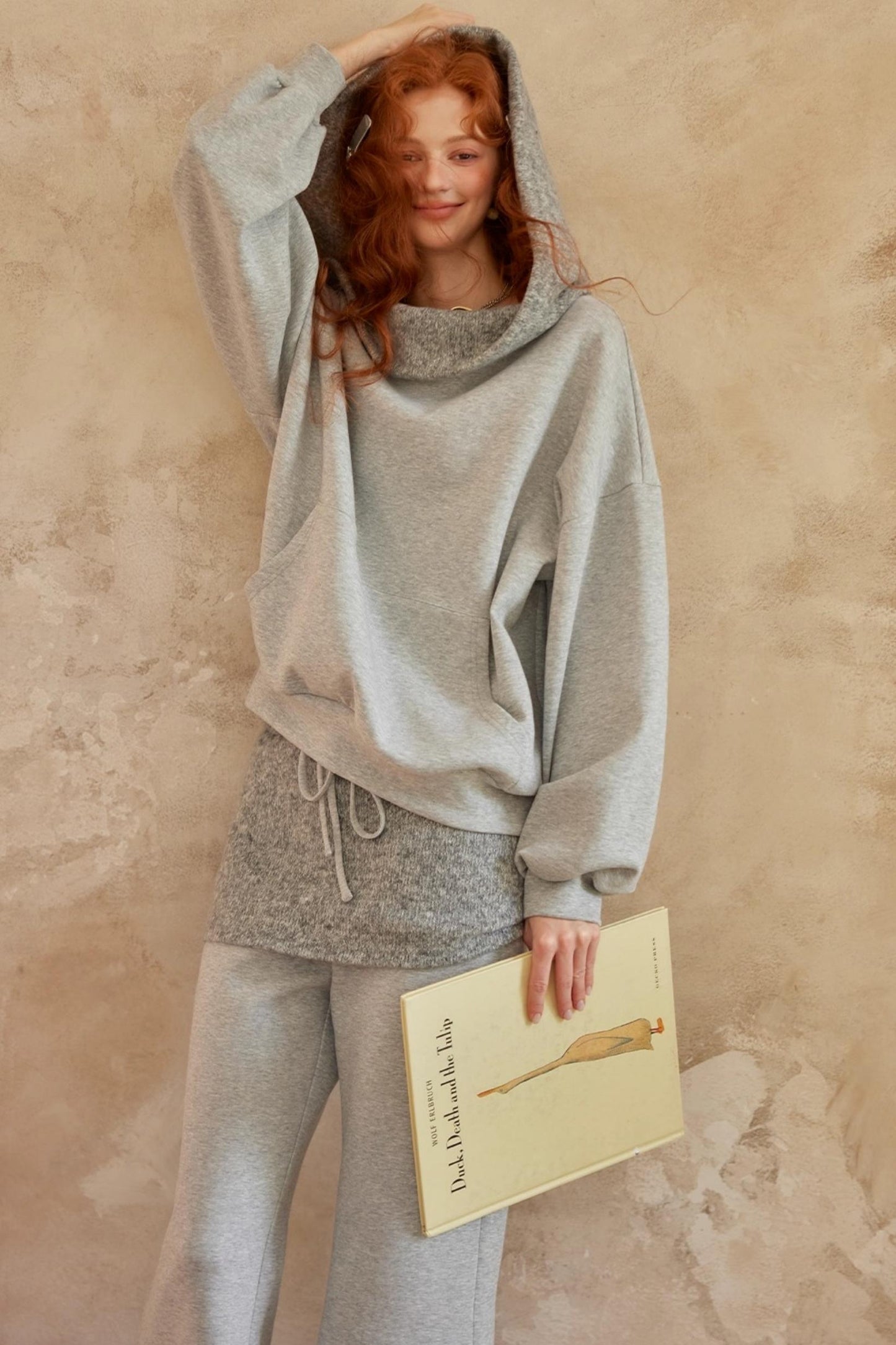 Gray Off-Shoulder Two-Piece Set-Up