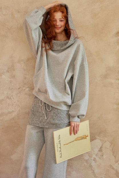 Gray Off-Shoulder Two-Piece Set-Up