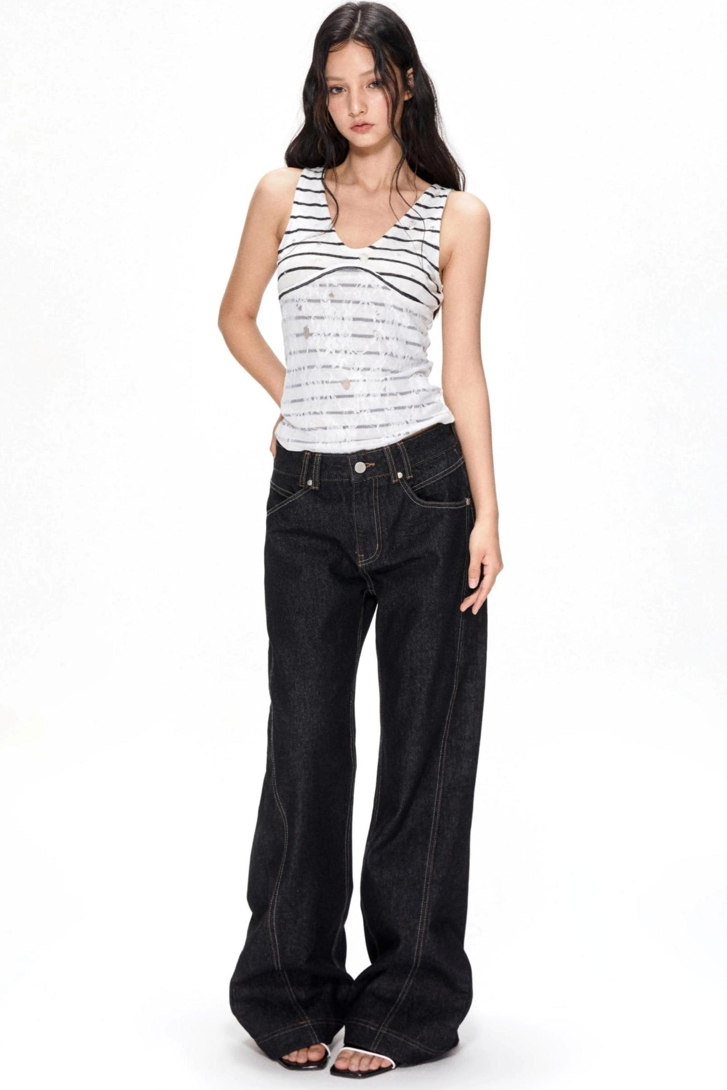 Chic Striped Lace Camisole