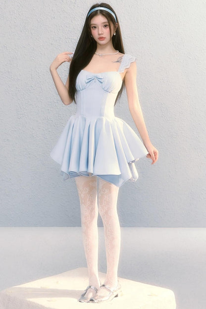 Golden Bow A-Line Dress