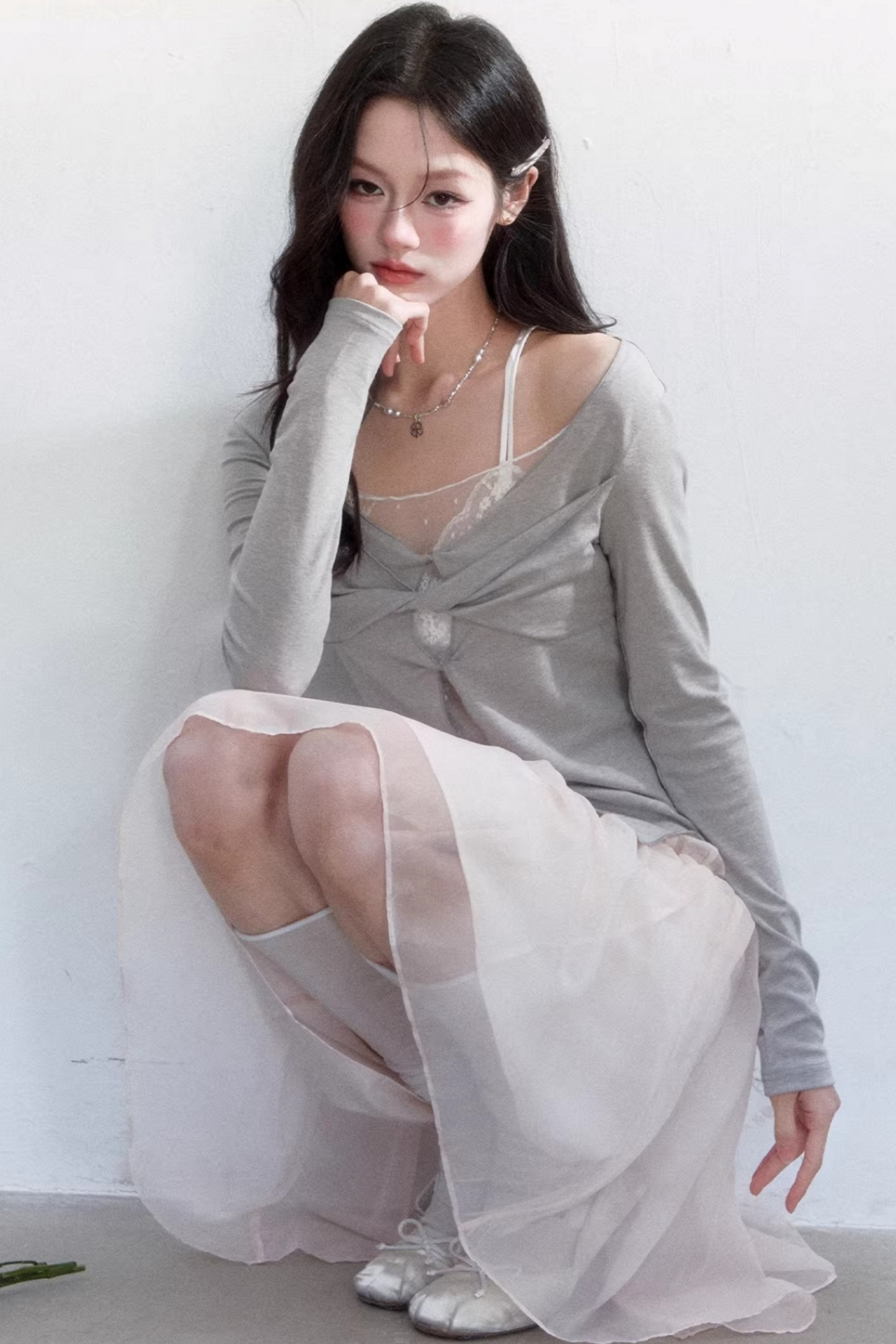 Pink Sheer Spring Skirt