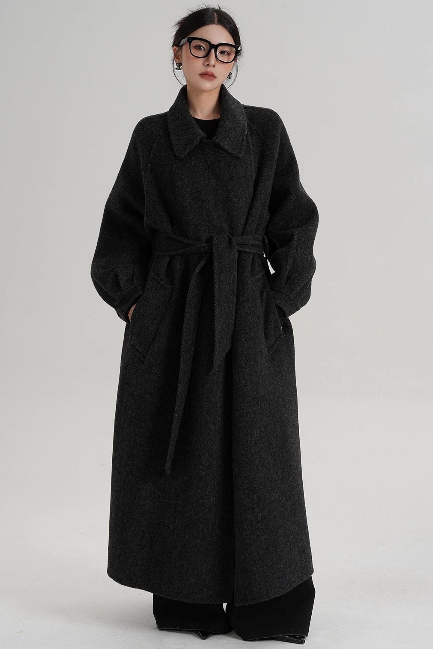 Temperament Back Slit Wool Coat