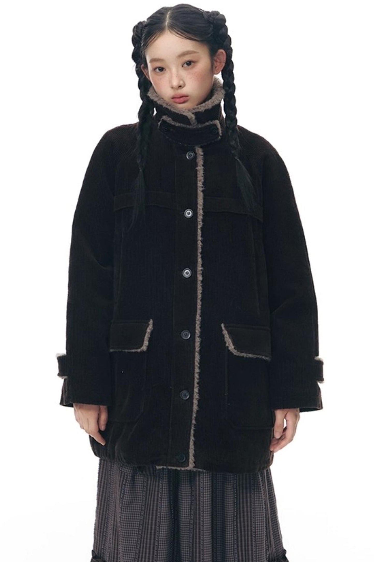 Corduroy Plush Patchwork Jacket