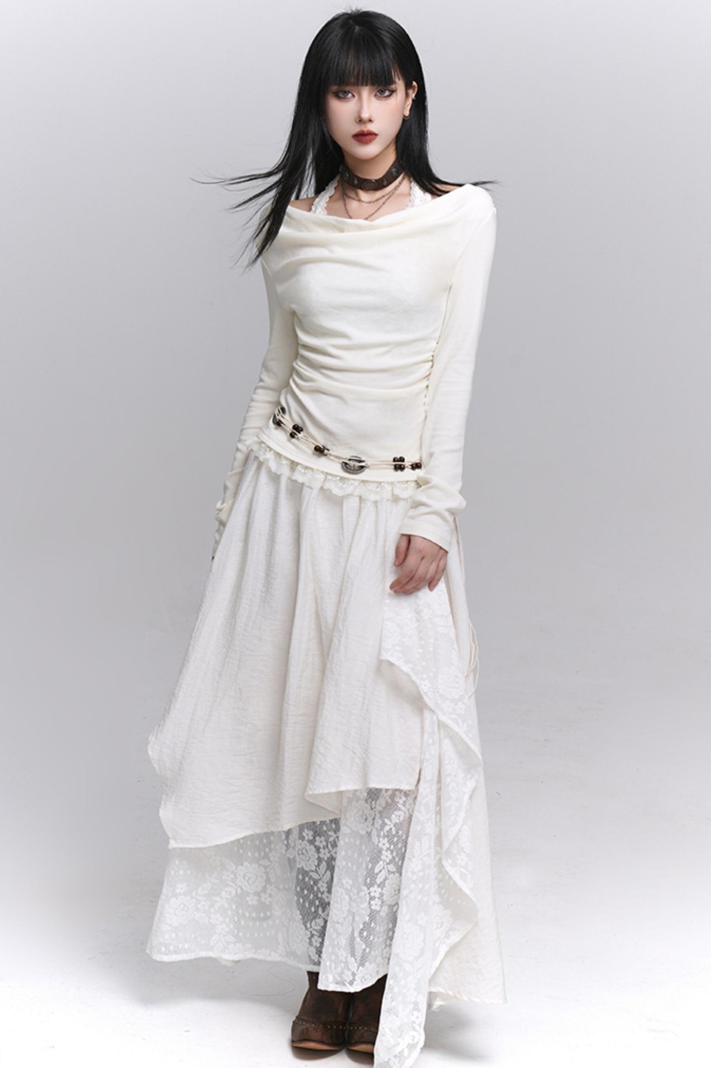 Artistic Brown Long Skirt