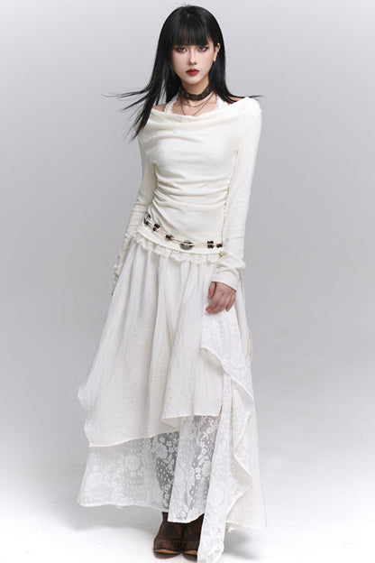 Artistic Brown Long Skirt