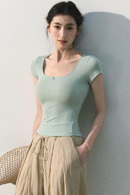 Ice Mint Jacquard Lace Top