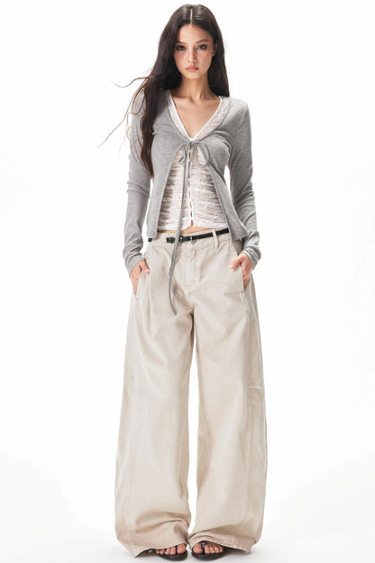 Retro Washed Apricot Cargo Pants