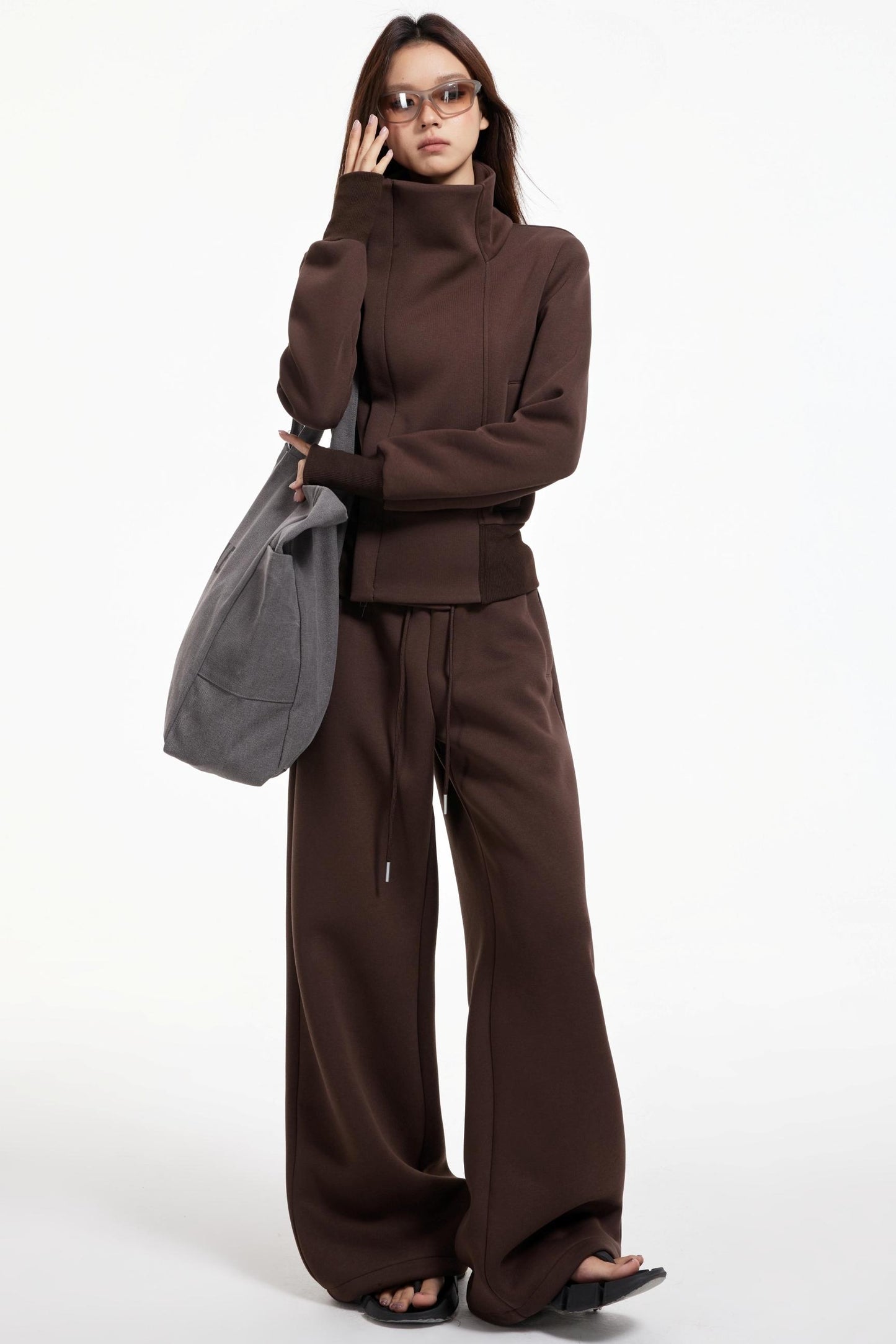 High Collar Slim Jacket Set-Up