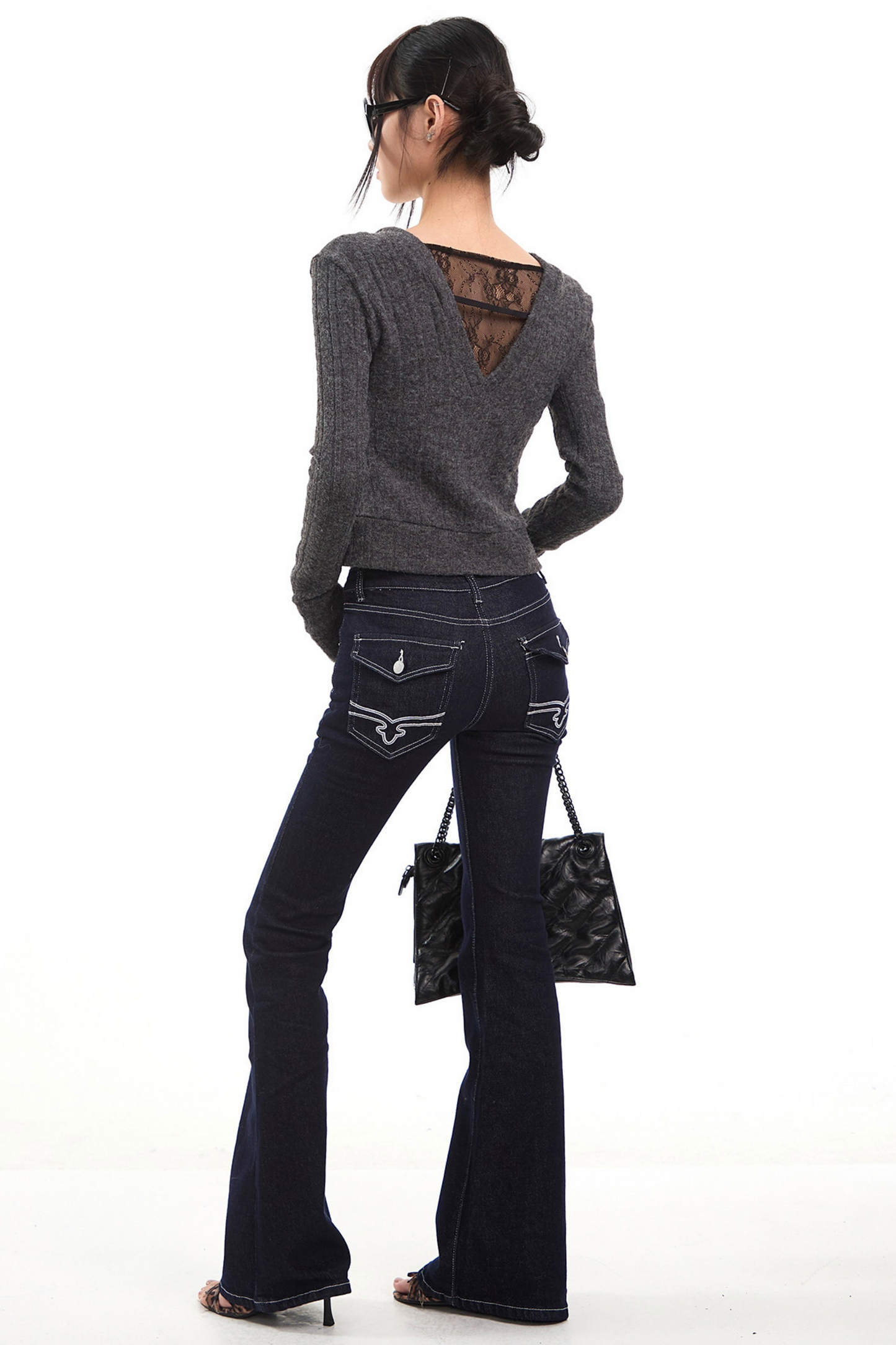 Dark Gray Knit Cardigan