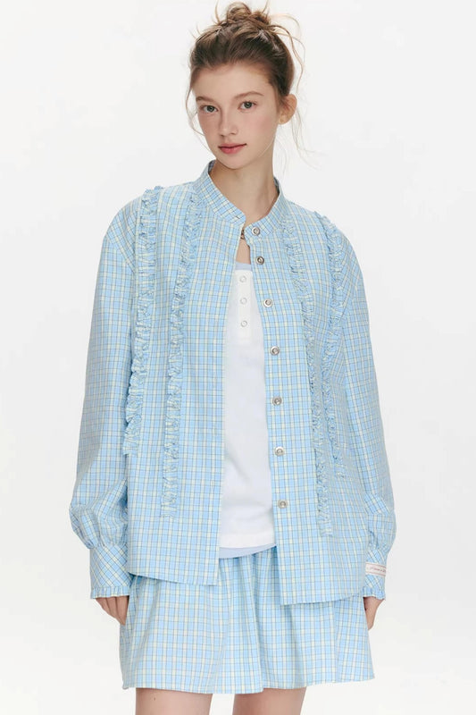 Woven Trajectory Ruffled Shirt