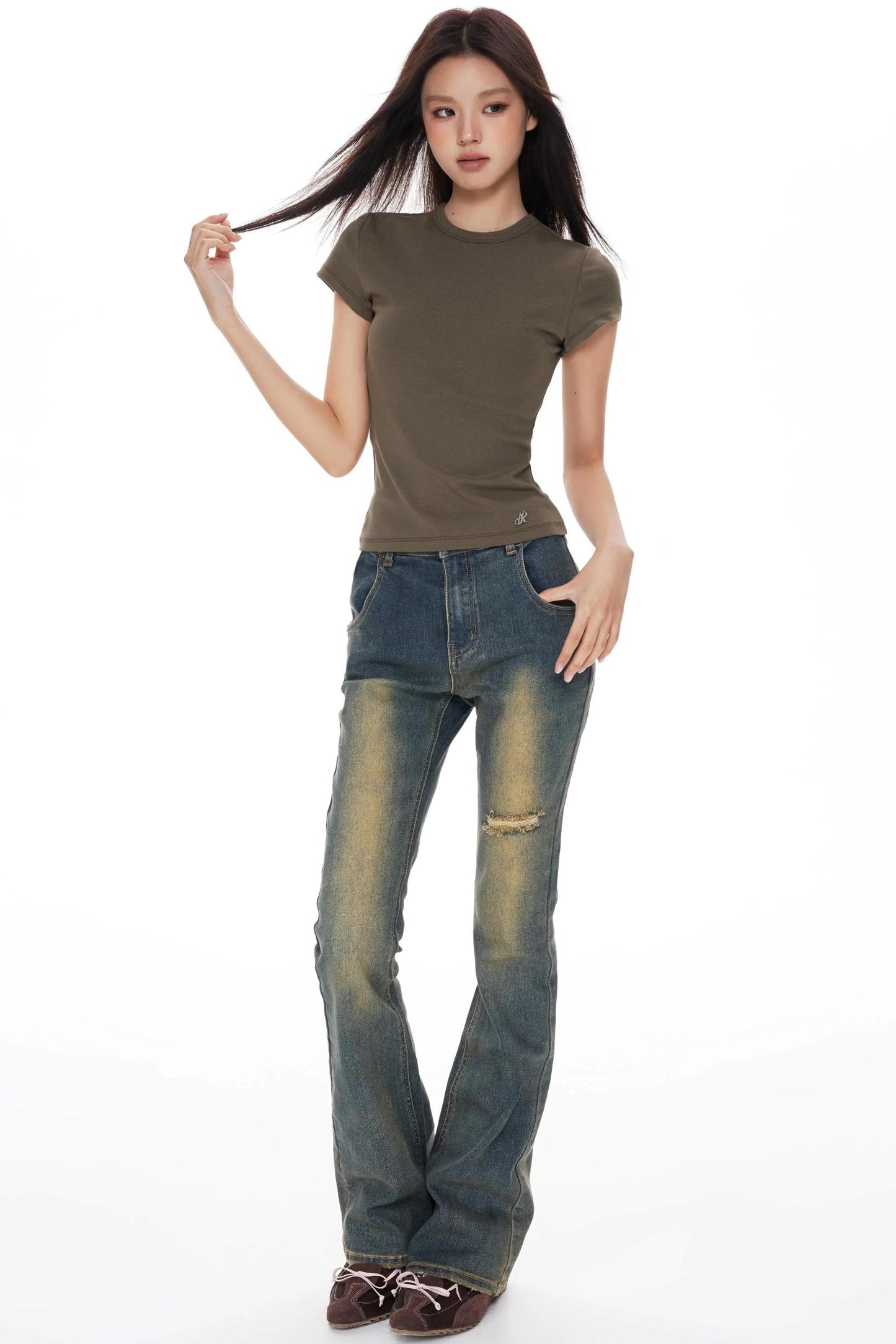 Micro-Flared Wide-Leg Jeans