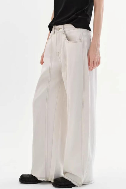 Minimalist Drape Wide-Leg Jeans