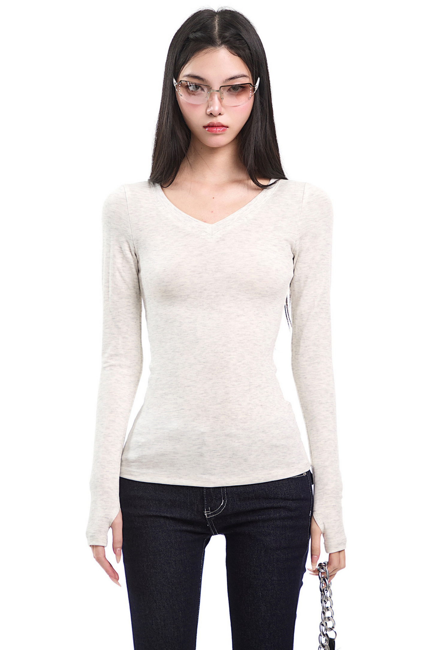 Floral Gray Knit Top