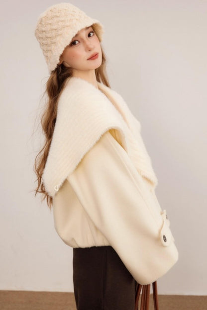 Woolen Shawl Collar Coat