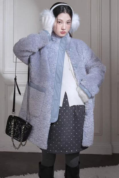 Reversible Misty Gray-Purple Coat