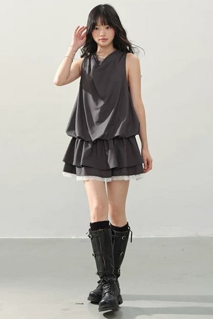 Smoke Gray Lace Dress