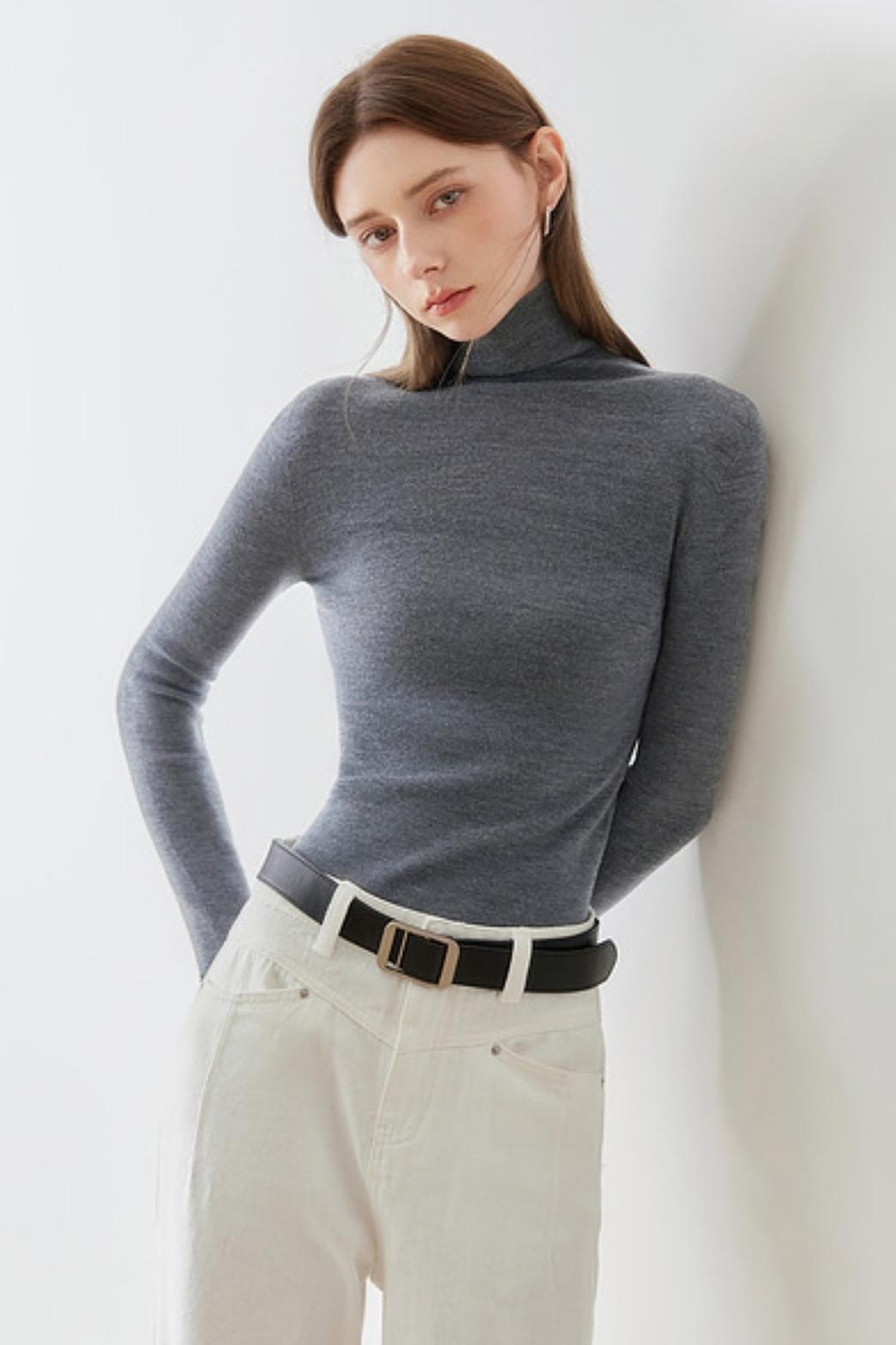 High Neck Knit Base Layer Sweater