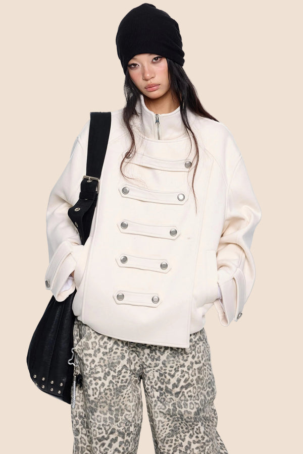 Silhouette Pleated Wool Coat