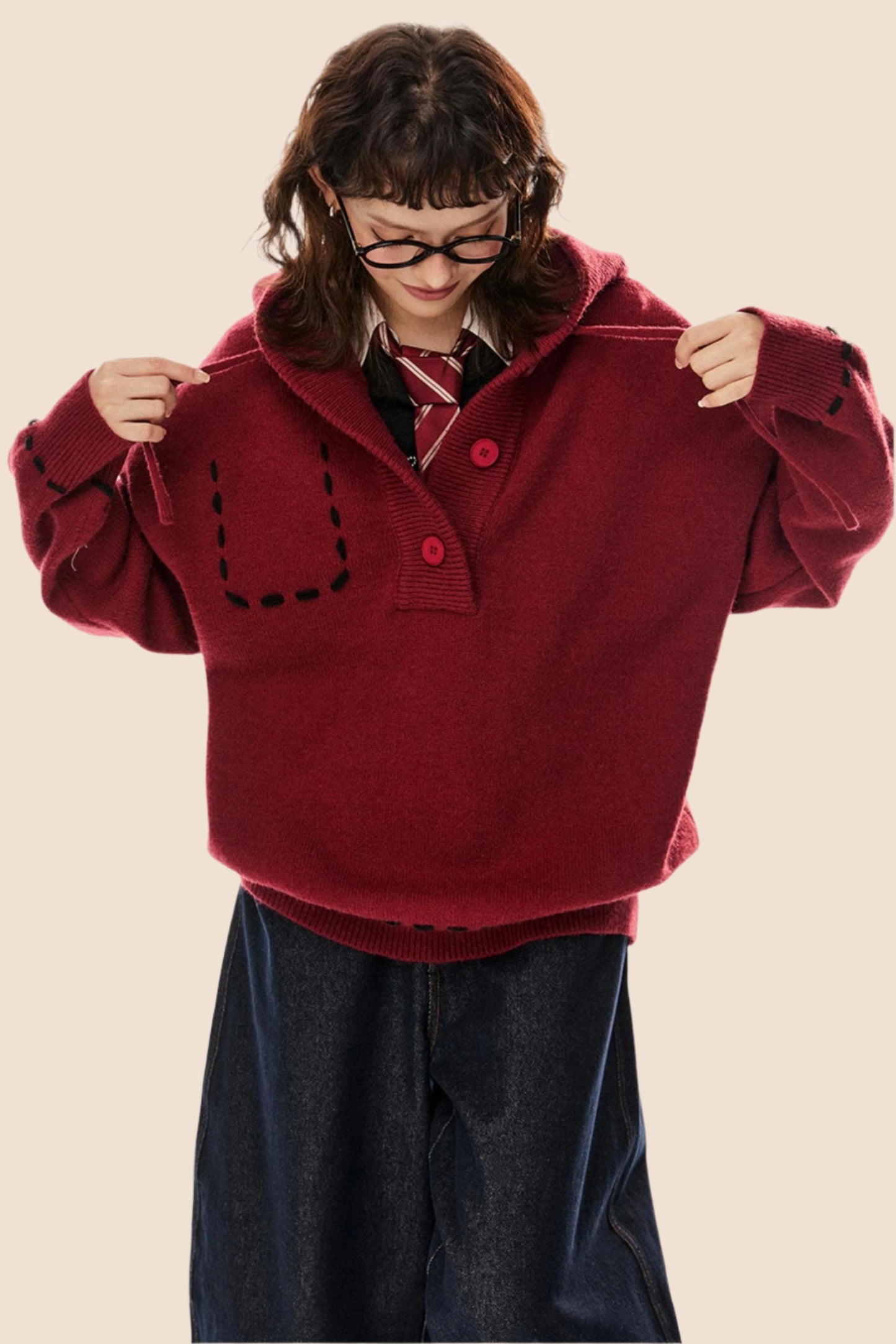 Haut à capuche avec cordon de serrage American Retro 