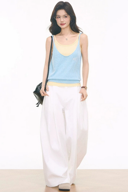 Completo canotta, gilet e pantaloni a maglia