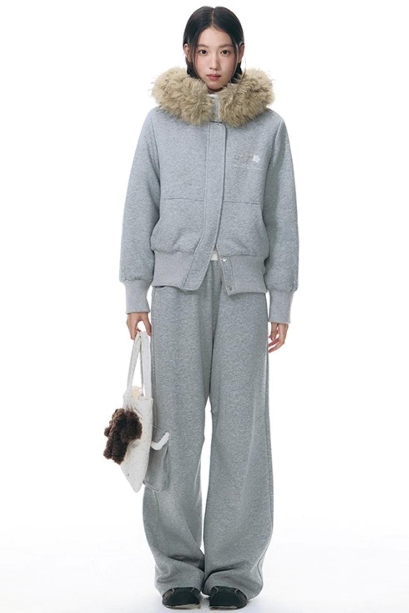 Plush Waistband Wide-Leg Pants