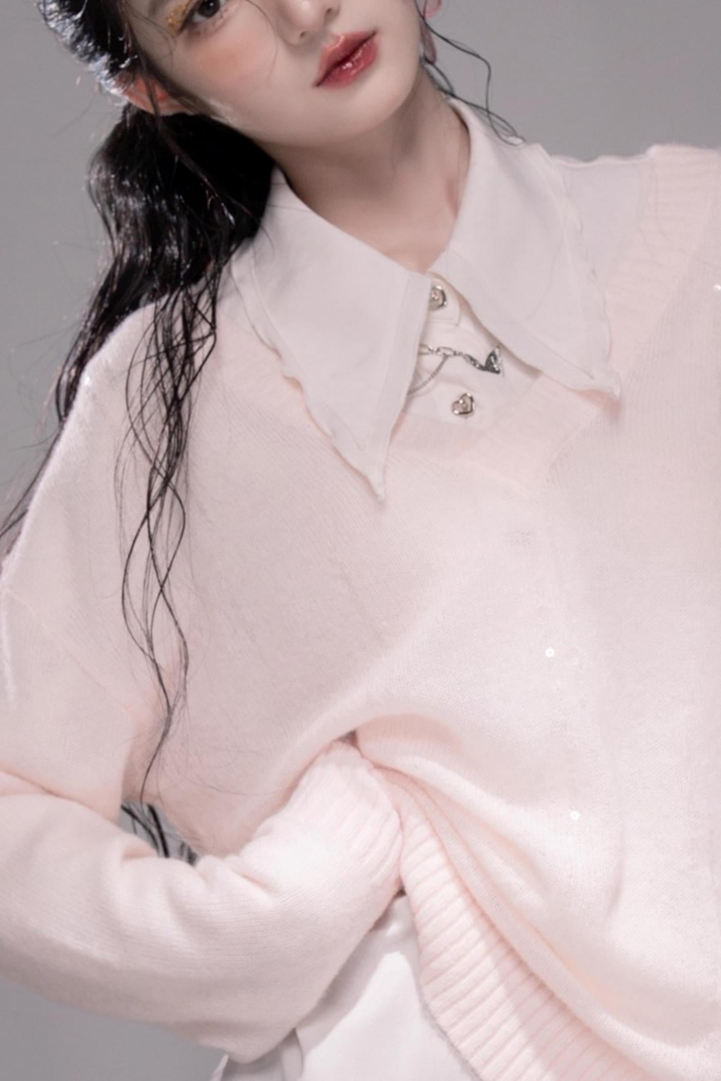 Sweet Lace Collar Lapel Shirt